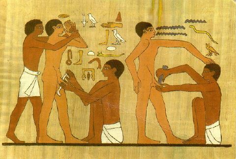 תיעוד של מילת מבוגרים במצרים העתיקה