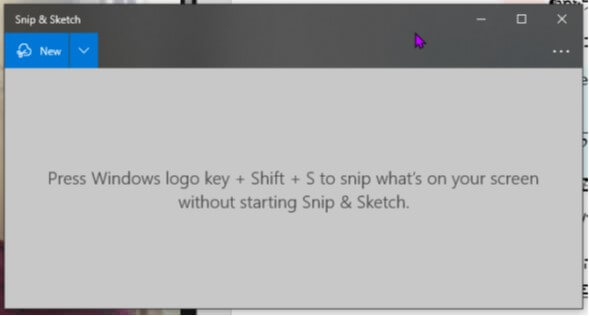 חלון האפליקציה Snip & Sketch
