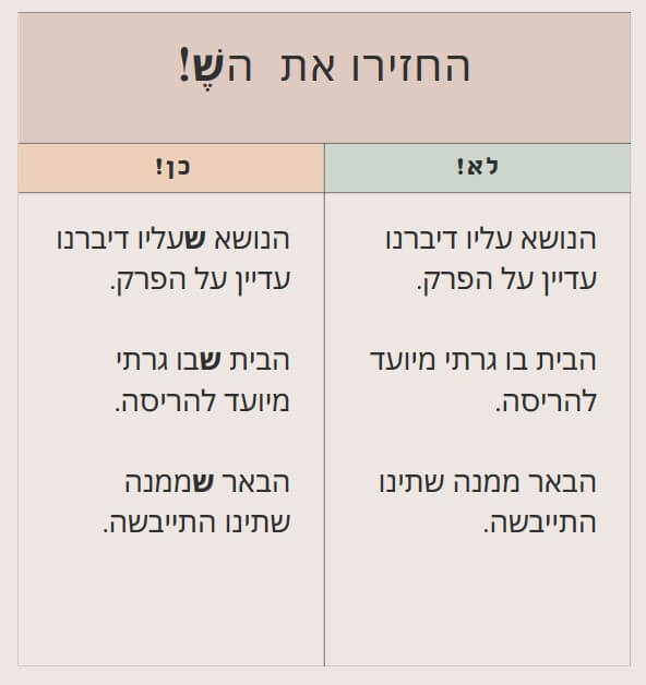 החזירו את ה־ש