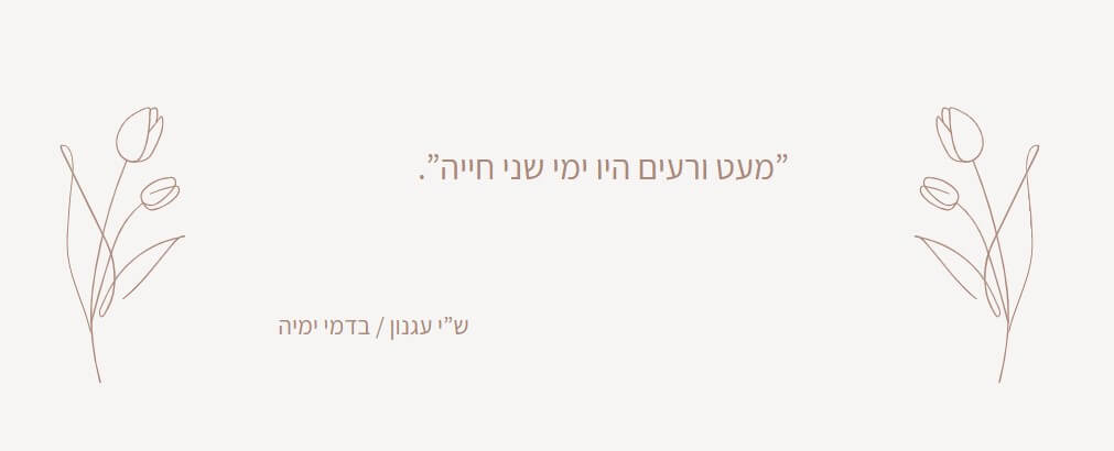 משפט מ"בדמי ימיה" מאת ש"י עגנון